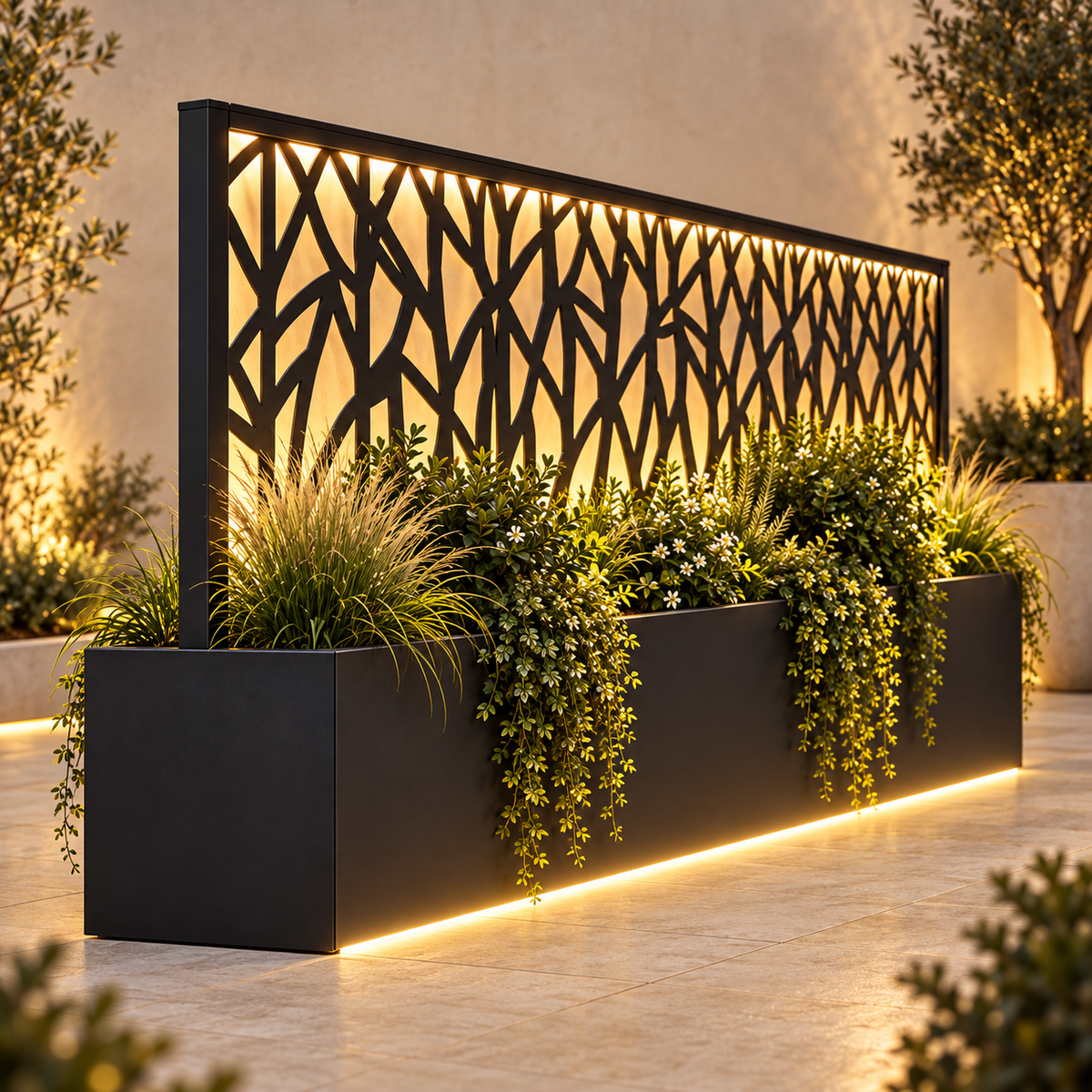 🌿 Claustra Aluminium avec Jardinière Intégrée – Sur-Mesure – URBANEA